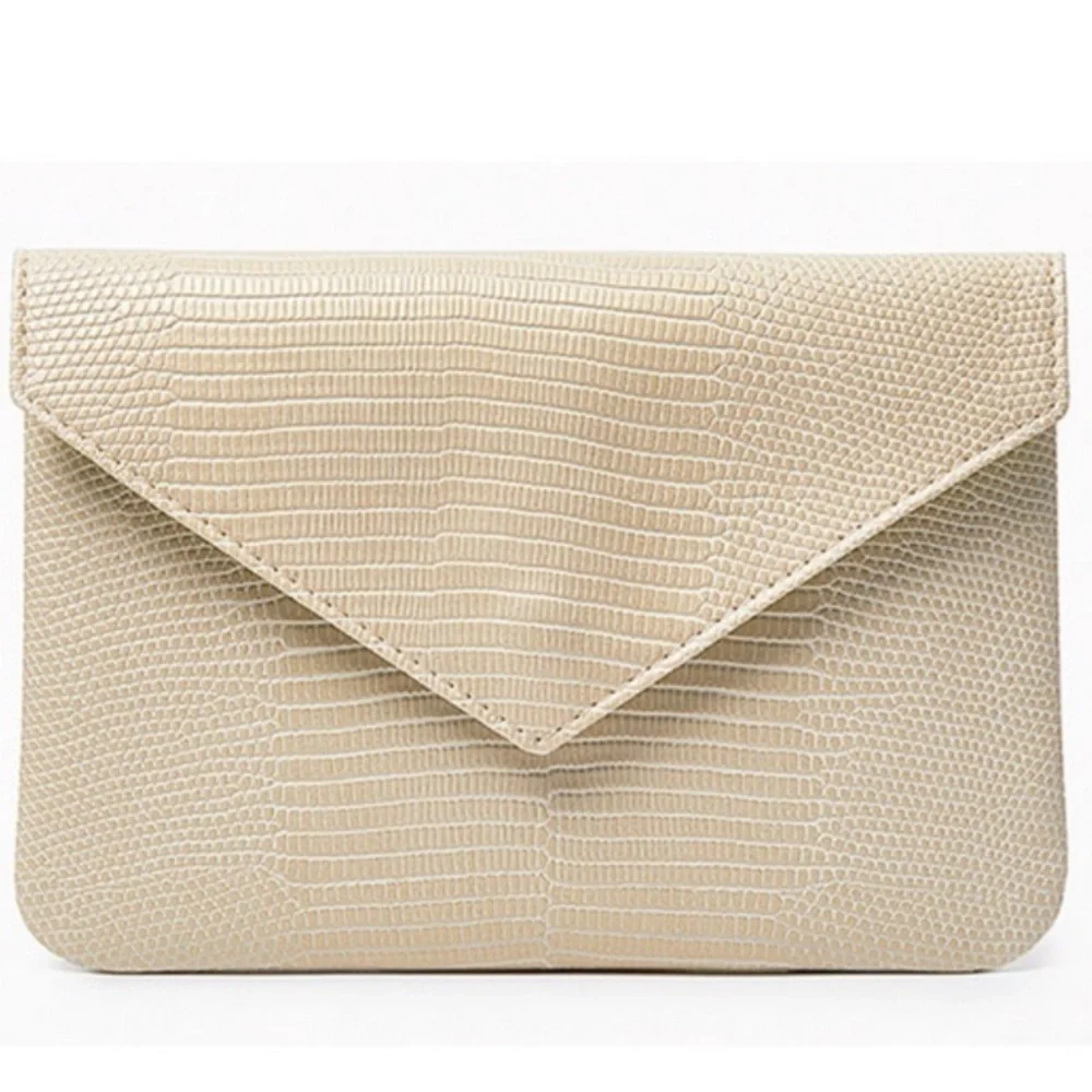 Ipsy Ivory Faux Snakeskin Glam Cosmetic Bag